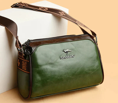 Damen Retro Lederhandtasche 