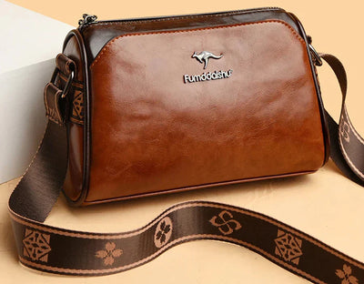 Damen Retro Lederhandtasche 