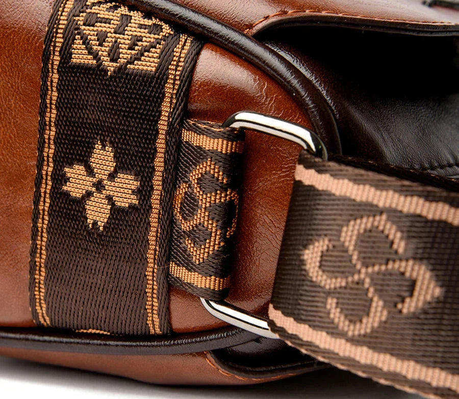 Damen Retro Lederhandtasche 