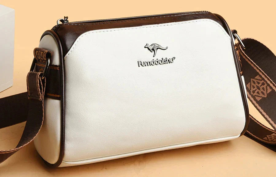 Damen Retro Lederhandtasche 