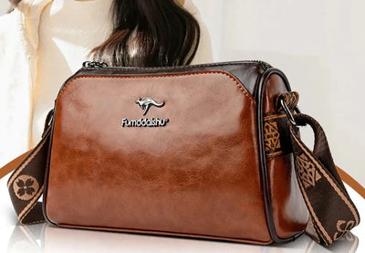 Damen Retro Lederhandtasche 