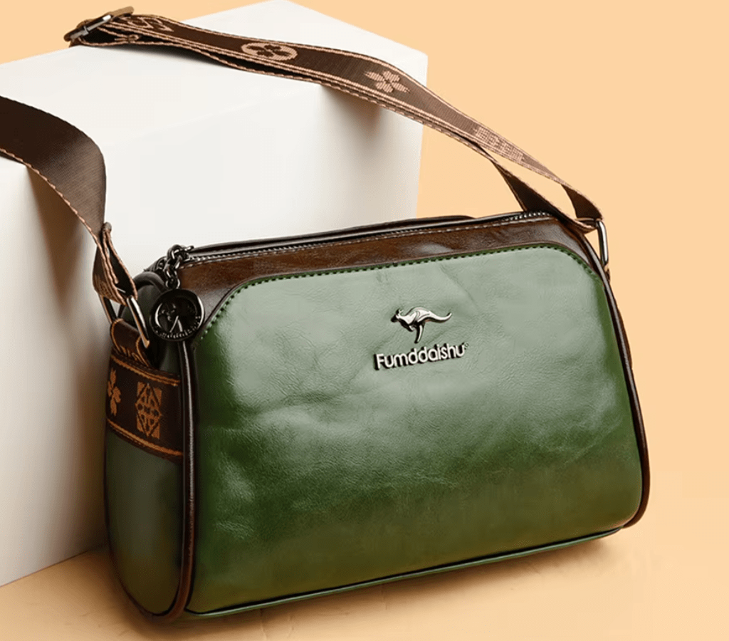 Damen Retro Lederhandtasche 