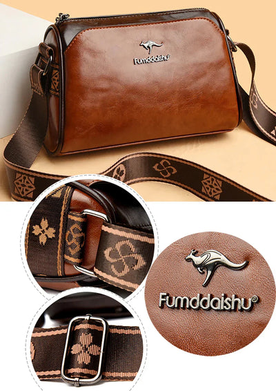 Damen Retro Lederhandtasche 