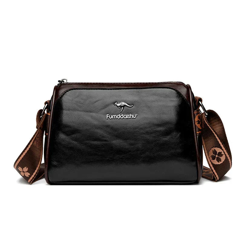 Damen Retro Lederhandtasche 