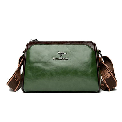 Damen Retro Lederhandtasche 