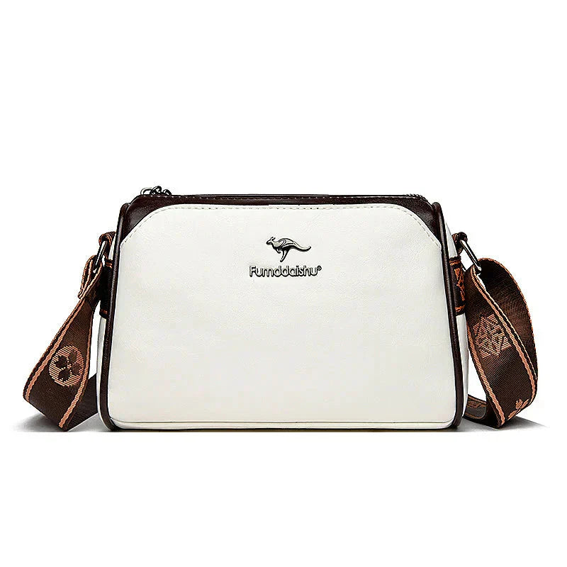 Damen Retro Lederhandtasche 