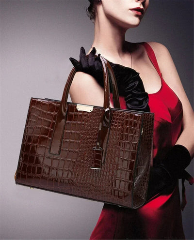 Tamsin – Handtasche aus Leder mit Krokodilprägung 