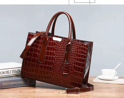 Tamsin – Handtasche aus Leder mit Krokodilprägung 