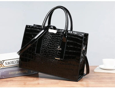 Tamsin – Handtasche aus Leder mit Krokodilprägung 