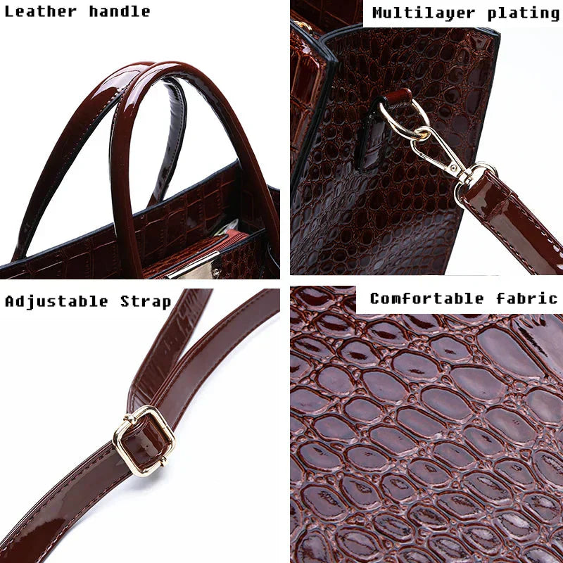Tamsin – Handtasche aus Leder mit Krokodilprägung 