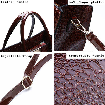 Tamsin – Handtasche aus Leder mit Krokodilprägung 