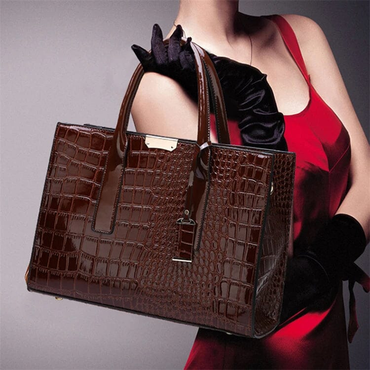 Tamsin – Handtasche aus Leder mit Krokodilprägung 