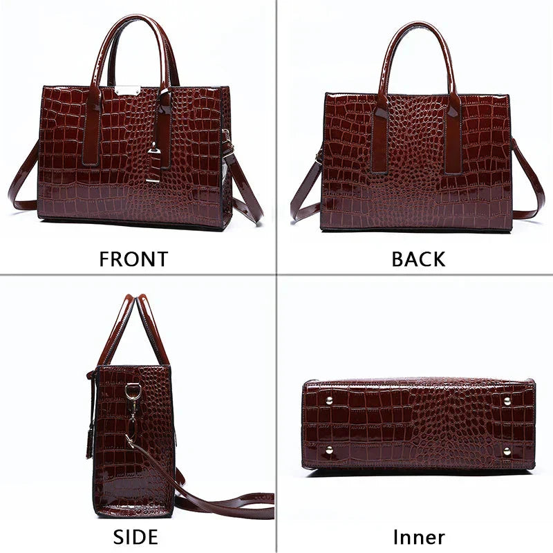 Tamsin – Handtasche aus Leder mit Krokodilprägung 