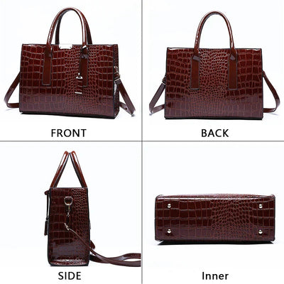 Tamsin – Handtasche aus Leder mit Krokodilprägung 