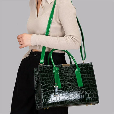 Tamsin – Handtasche aus Leder mit Krokodilprägung 