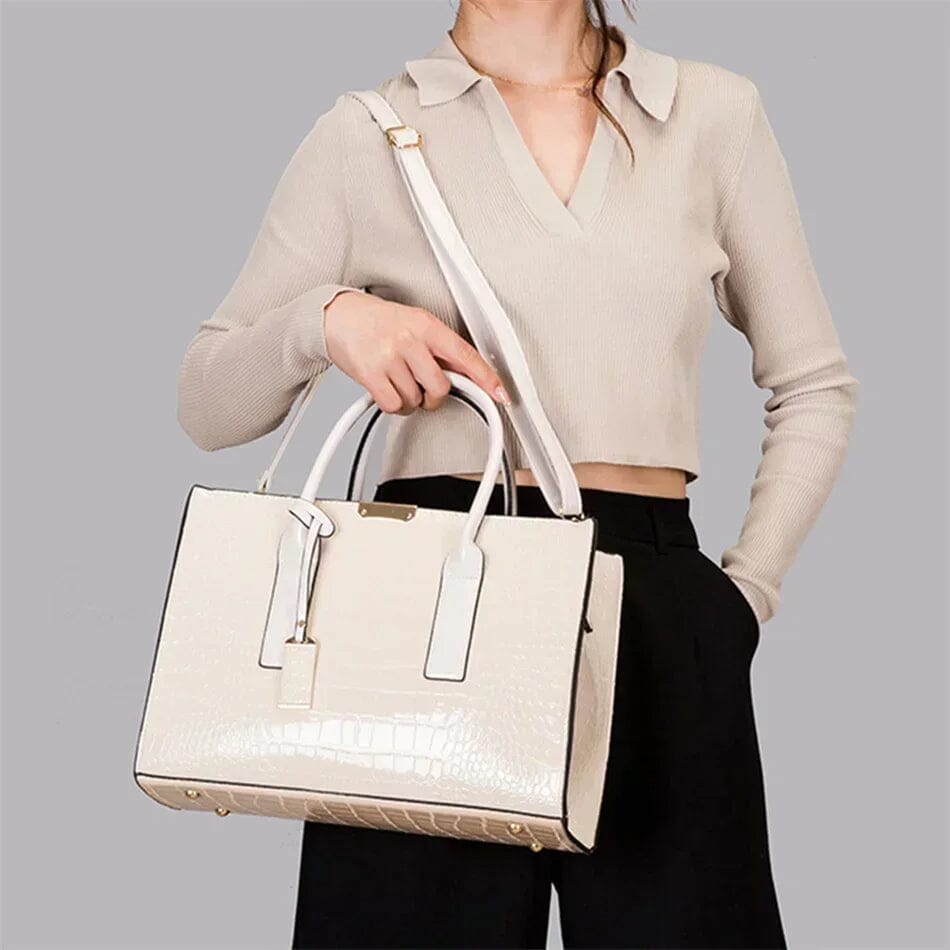 Tamsin – Handtasche aus Leder mit Krokodilprägung 