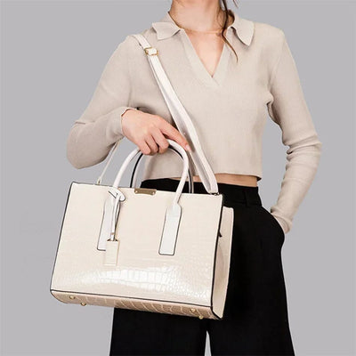 Tamsin – Handtasche aus Leder mit Krokodilprägung 