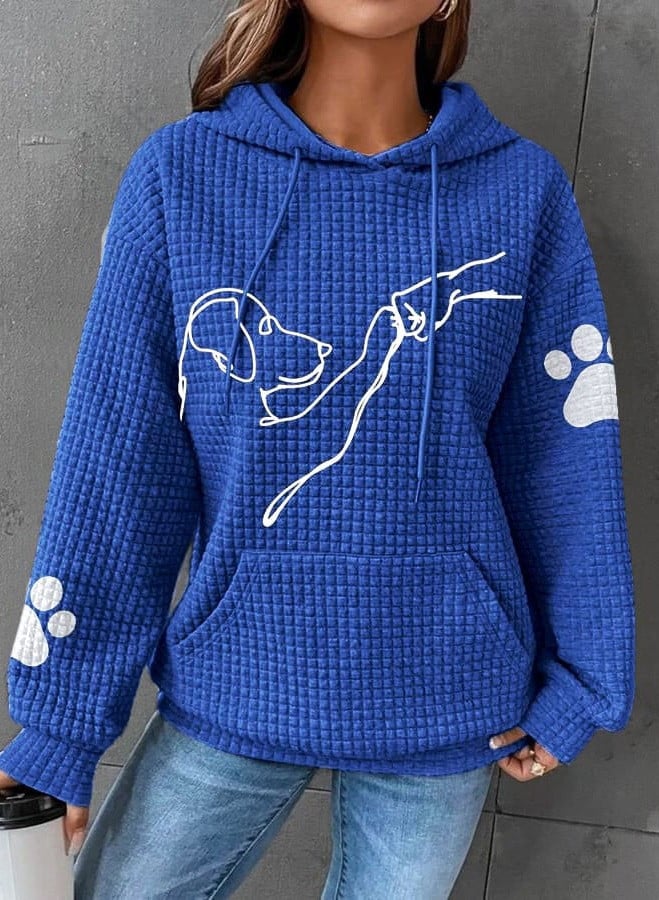 Betsy – Kapuzenpullover mit Waffelmuster und Pfotenabdruck