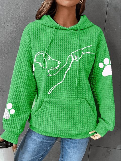 Betsy – Kapuzenpullover mit Waffelmuster und Pfotenabdruck