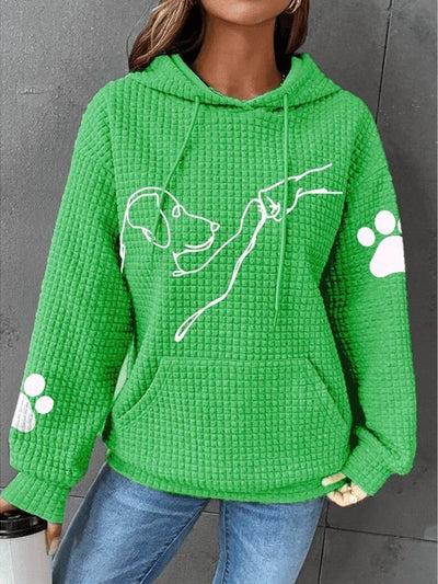 Betsy – Kapuzenpullover mit Waffelmuster und Pfotenabdruck