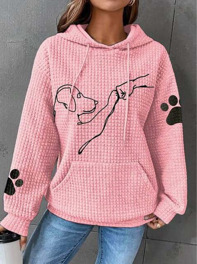 Betsy – Kapuzenpullover mit Waffelmuster und Pfotenabdruck