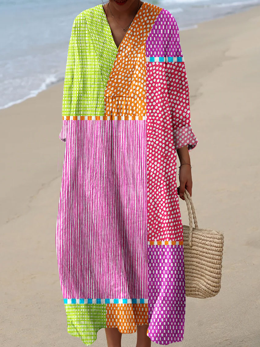 Renata | Mehrfarbig bedrucktes Kleid