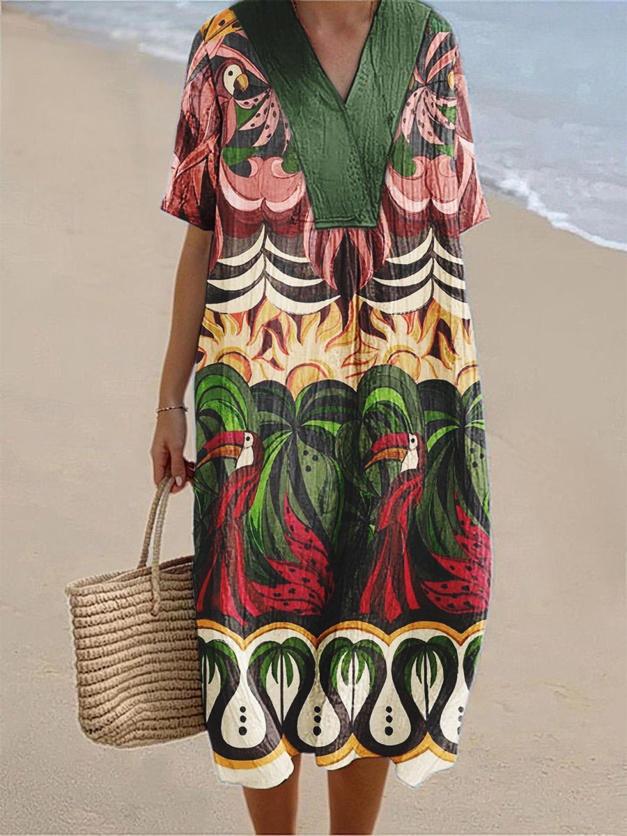 Estela | Bedrucktes, fließendes Kleid