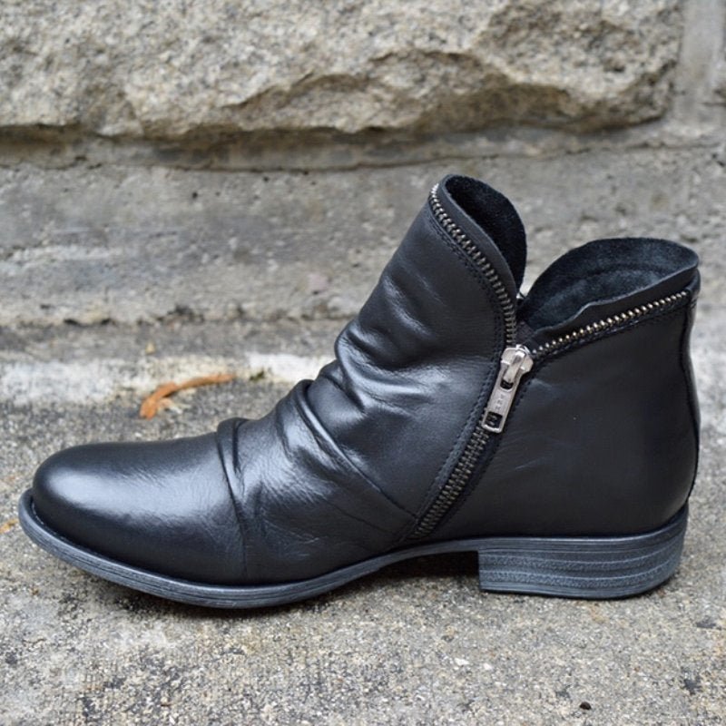 Lederstiefel mit Reißverschluss für jeden Tag 