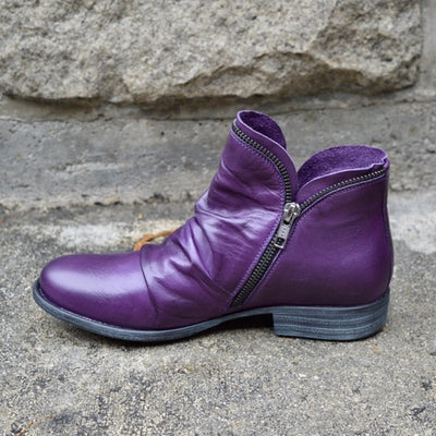 Lederstiefel mit Reißverschluss für jeden Tag 