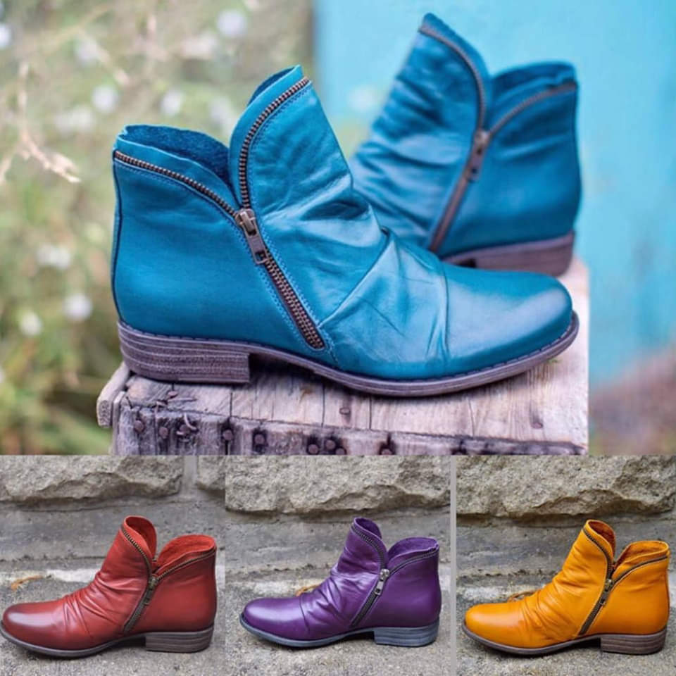 Lederstiefel mit Reißverschluss für jeden Tag 